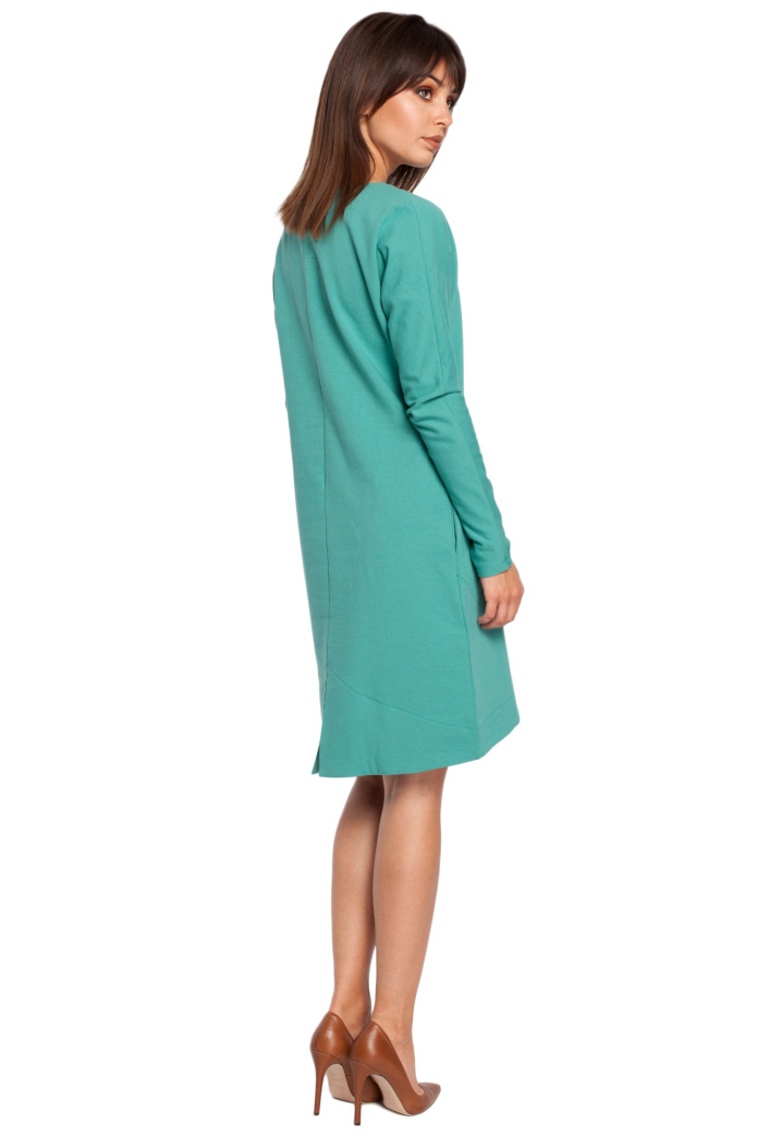 Sukienka midi - Trapezowa - zielona